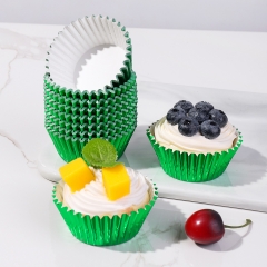 100pcs green color Round Aluminum Foil paper Baking Cups food paper cupcake liner