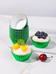 100pcs green color Round Aluminum Foil paper Baking Cups food paper cupcake liner