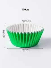 100pcs green color Round Aluminum Foil paper Baking Cups food paper cupcake liner