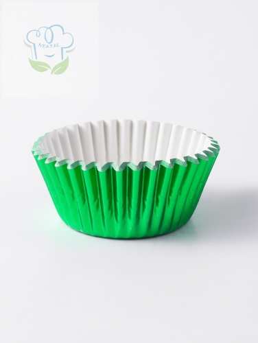 100pcs green color Round Aluminum Foil paper Baking Cups food paper cupcake liner