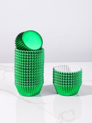 100pcs green color Round Aluminum Foil paper Baking Cups food paper cupcake liner