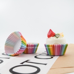 40g3 greaseproof paper Rainbow paper cupcake liners