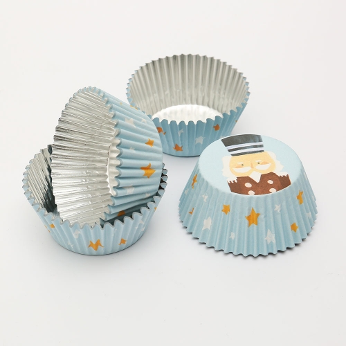 Aluminum foil paper muffin cups with Old man pattern