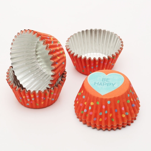 Aluminum foil paper muffin cups for Valentine's Day