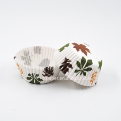 leaf pattern cupcake liners