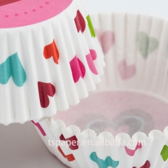 Colorful heart pattern cupcake liners