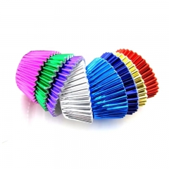 solid color Aluminum foil paper cupcake liners