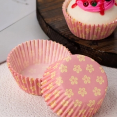 yellow flower pattern cupcake liners