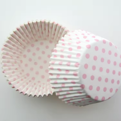 pink dot cupcake liners