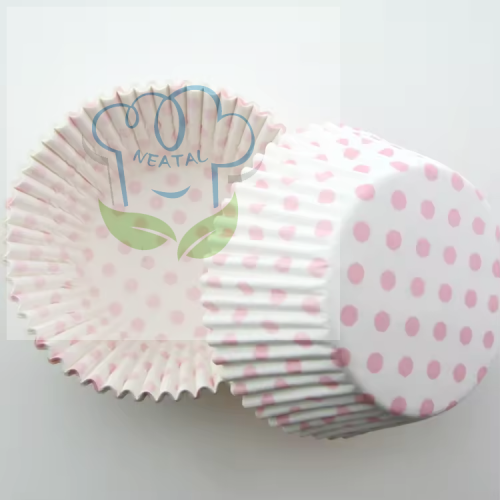 pink dot cupcake liners