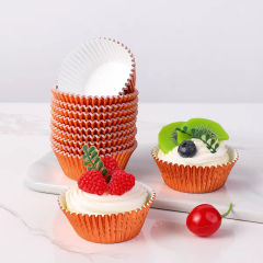 orange color Aluminum foil paper cupcake liners