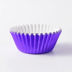 purple color Aluminum foil paper cupcake liners