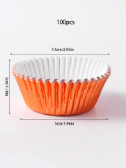 orange color Aluminum foil paper cupcake liners