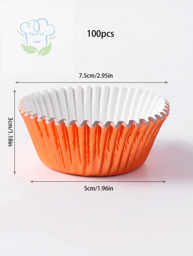 orange color Aluminum foil paper cupcake liners