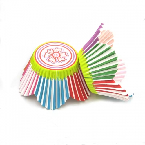 colorful flower shaped cupcake liners