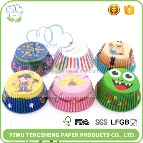 Animation style cupcake liners