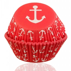 Anchor pattern cupcake liners