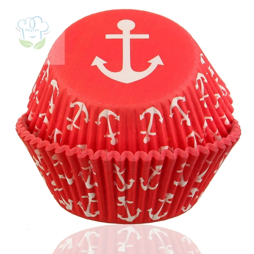 Anchor pattern cupcake liners