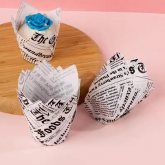 150 mm Middle grease proof paper Muffin Tulip Baking Cups With English letters