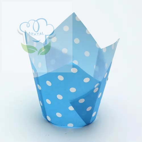 white dots 150 mm Middle grease proof paper Muffin Tulip Baking Cups