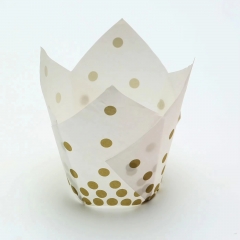 white dots 150 mm Middle grease proof paper Muffin Tulip Baking Cups