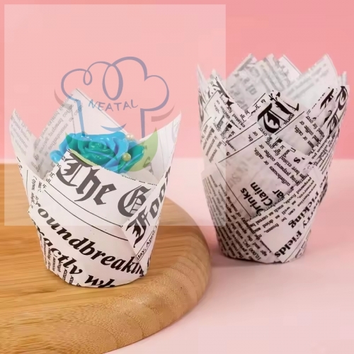 150 mm Middle grease proof paper Muffin Tulip Baking Cups With English letters