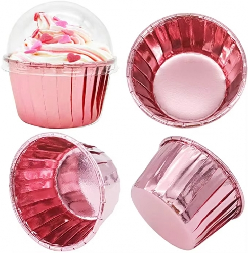 pink color roll mouth cupcake cups