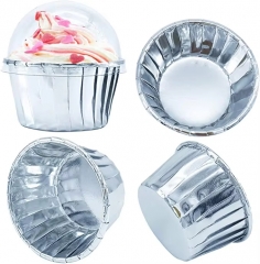 silver color roll mouth cupcake cups