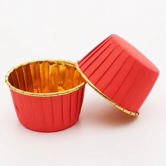 Red Roll-Mouth Cupcake Cups Muffin Cups Aluminum Cupcake Cups For Wedding