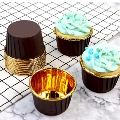 black color roll mouth cupcake cups