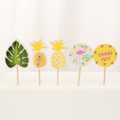 Pineapple cupcake toppers