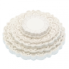 7 inch Round shaped Flower backing paper doillies