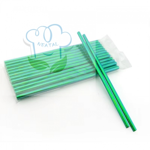 6*197mm green color paper straw