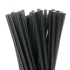 6*197mm black color paper straw