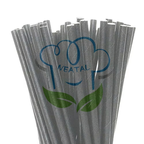 6*197mm black color paper straw