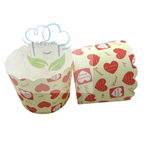 50*45mm Heart pattern muffin cups