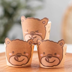 60*55mm Teddy bear kraft paper machine cup