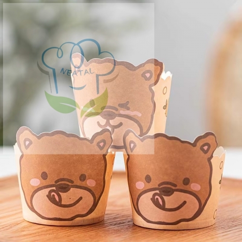 60*55mm Teddy bear kraft paper machine cup