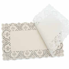 6.5*9 inch rectangle shaped Flower backing paper doillies