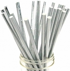 6*197mm silver color paper straw