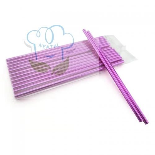 6*197mm purple color paper straw