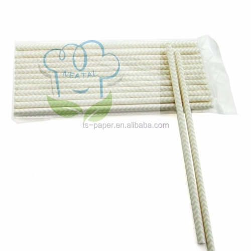 6*197mm white stripe color paper straw