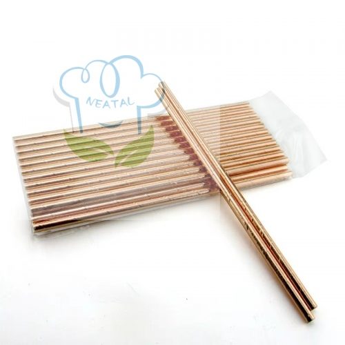 6*197mm rose gold color paper straw