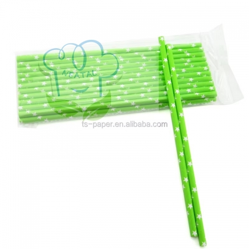 6*197mm green color paper straw