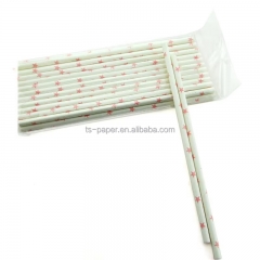 6*197mm pink star paper straw