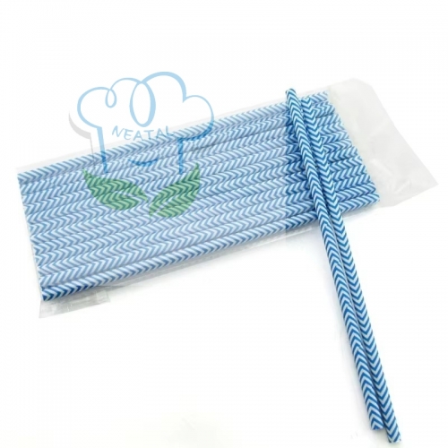 6*197mm blue paper straw