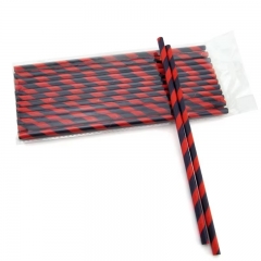 6*197mm red and black paper straw