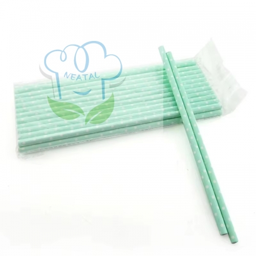 6*197mm Mint green paper straw