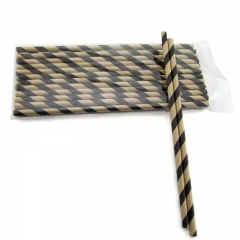 6*197mm coffee and black stripes paper straw