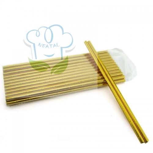 6*197mm gold color paper straw